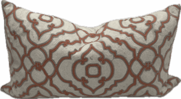 Orange Quatrefoil Trellis Lumbar Pillow