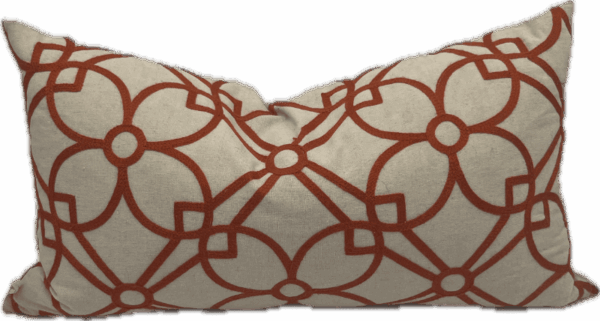 Orange Floral Trellis Lumbar Pillow