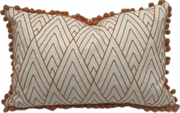 Greek Key Orange Lumbar Pillow