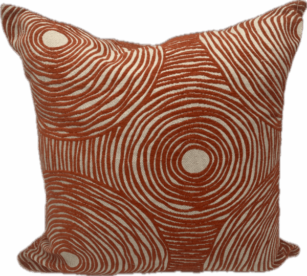 Orange Concentric Circles Pillow