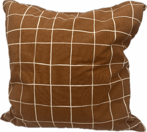 Rust Grid Pattern Pillow