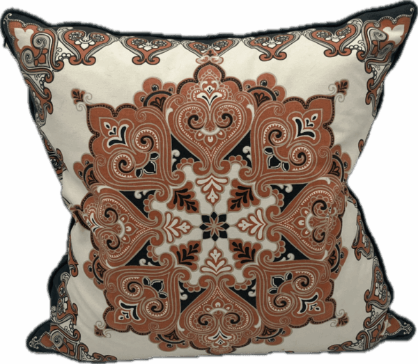 Orange Boho Pattern Pillow