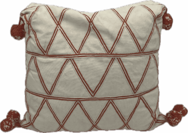 Orange Zig Zag Tassel Pillow