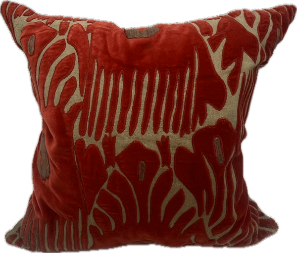 Rust Art Nouveau Velvet Pillow