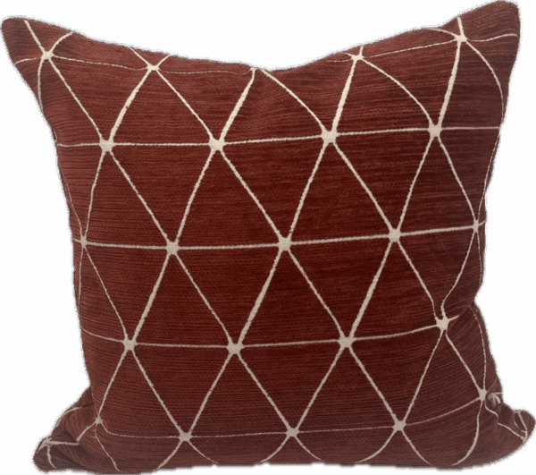 Rust Geometric Pillow