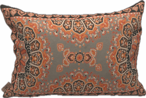 Orange Floral Lumbar Pillow