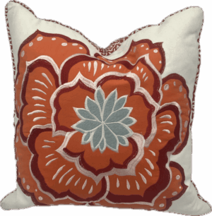 Orange Flower Pillow