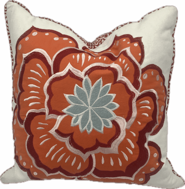 Orange Flower Pillow