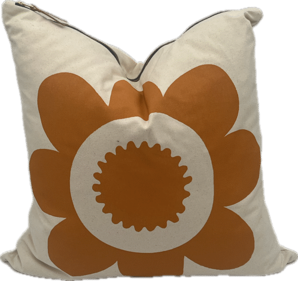 Orange Minimalist Flower Pillow