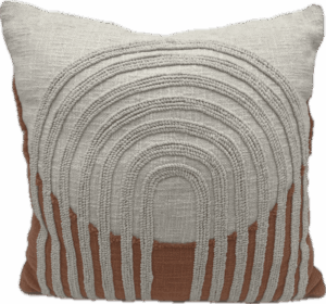 Rust and White Arch Pillow