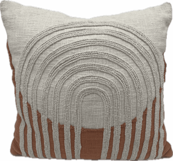 Rust and White Arch Pillow