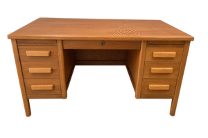 Wood Desk with 6 drawers