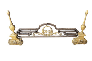 Antique Ornate Brass Fireplace Fender