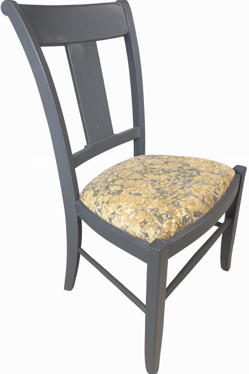 Grey Upholstered Seat Dining Chair