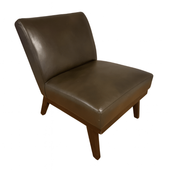 Brown Leather Slipper Chair