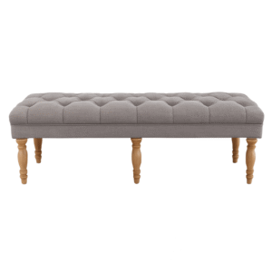 Light Grey Tufted Bench
