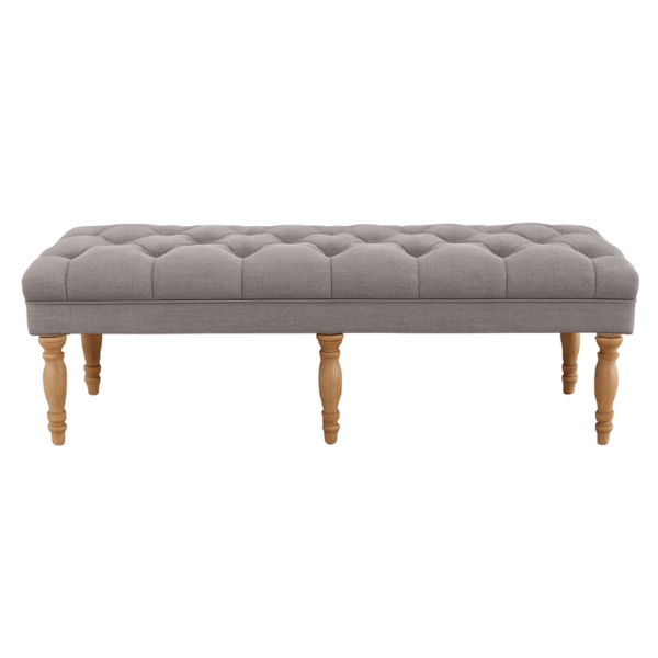 Light Grey Tufted Bench