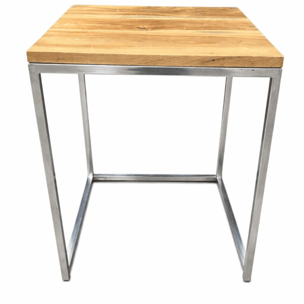 Square Taller Side Table with Chrome Legs