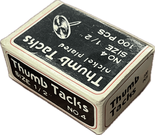 Nickel Plated Thumb Tacks in Box