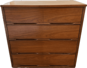 Walnut Mid-Century Modern 4 Drawer Dresser