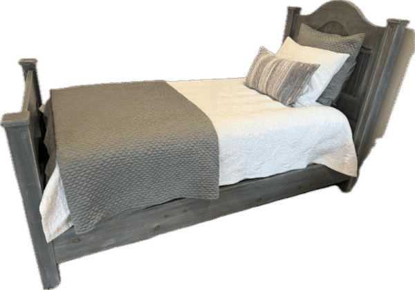 Grey Wash Rustic Twin Bed Frame