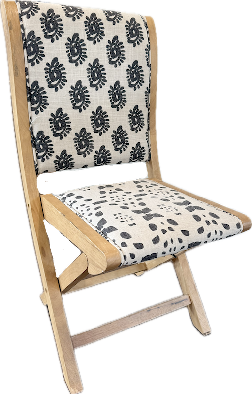 Folding Black and White Patterned Chair