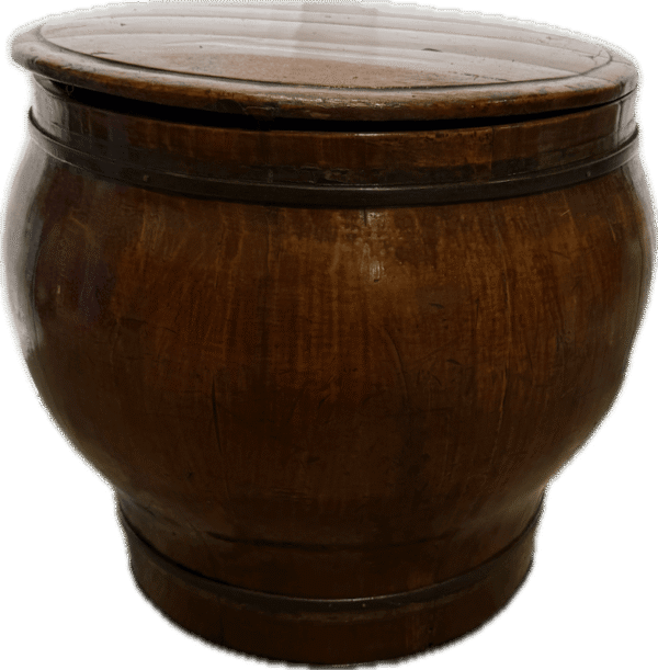Round Amber Barrel Table