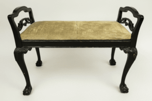 Cushioned Dark Wood Piano Bench