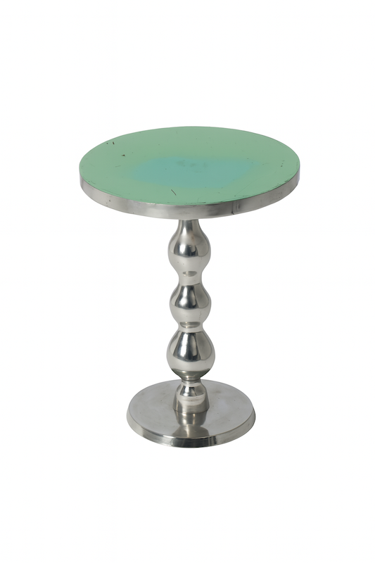 Green Table with Chrome Leg