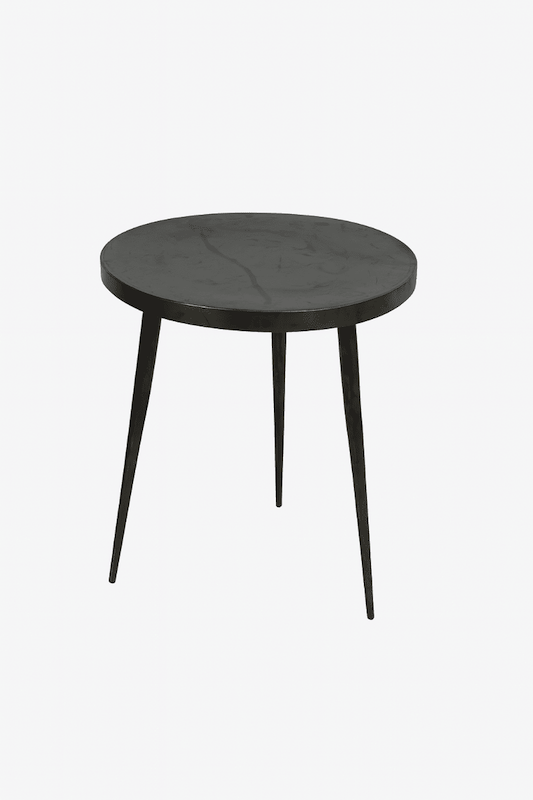Round Silver Tapered Leg Table