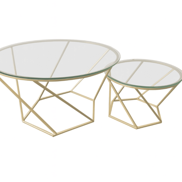 Geometric Gold Cocktail Tables