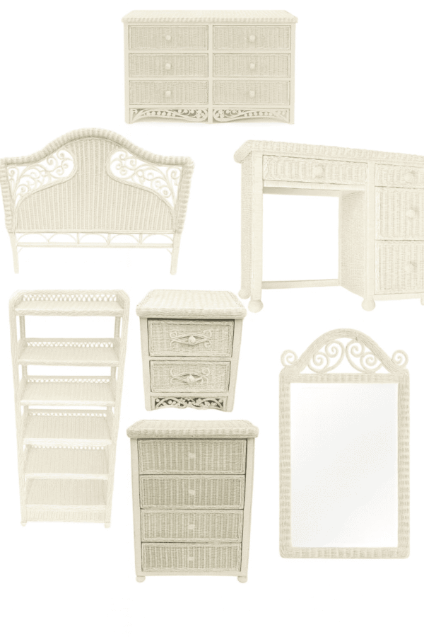 White Wicker Bedroom Set
