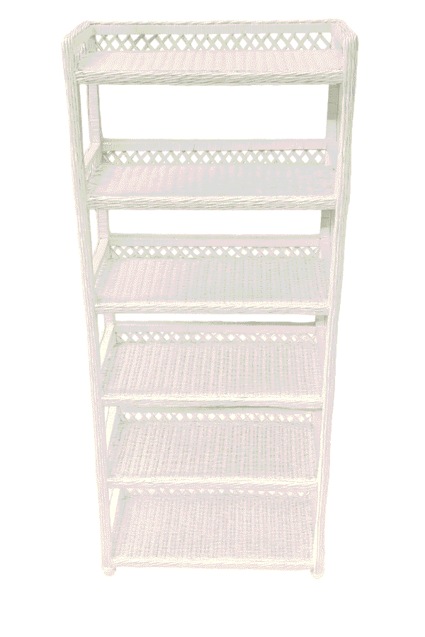 White Wicker Tower Shelf