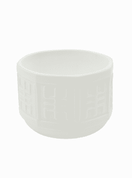 Asian Inspired Pattern Milk Glass Bowl