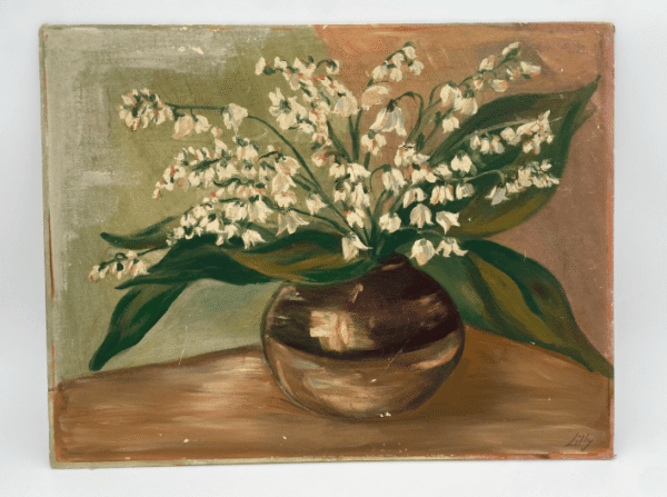 Acrylic Lily of the Valley Painting on Canvas Panel