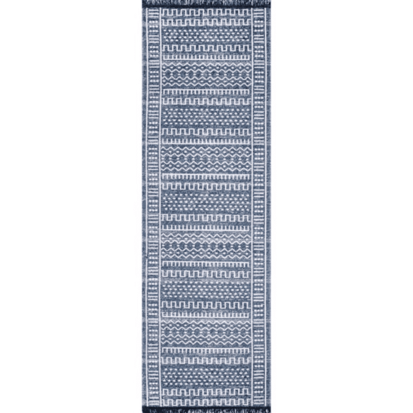 Navy and Cream Hallway Rug