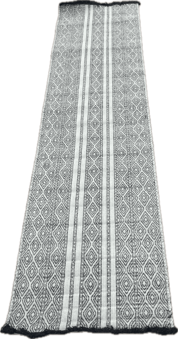 Black and White Narrow Hallway Rug