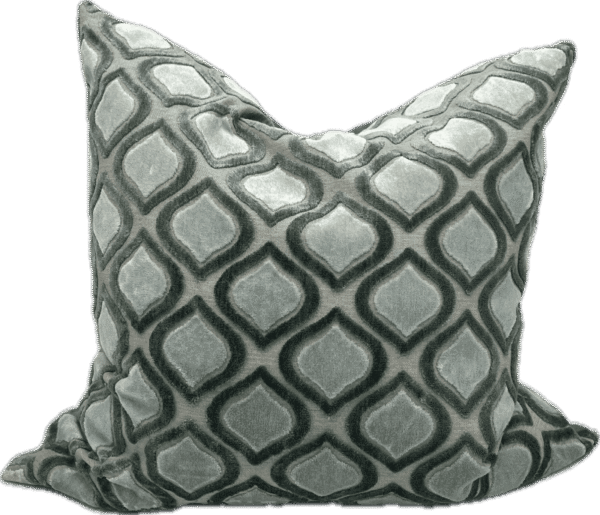 Two-Tone Velvet Geometric Pattern Pillow