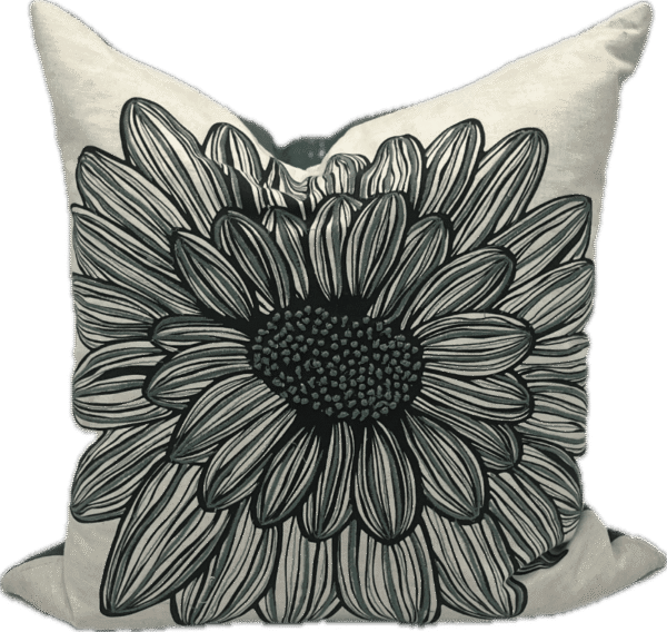 Teal Sunflower Pillow