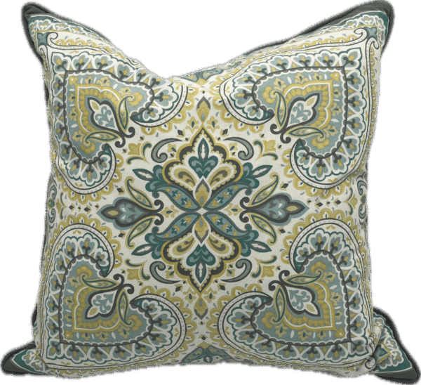 Cool-Toned Floral Damask Pillow