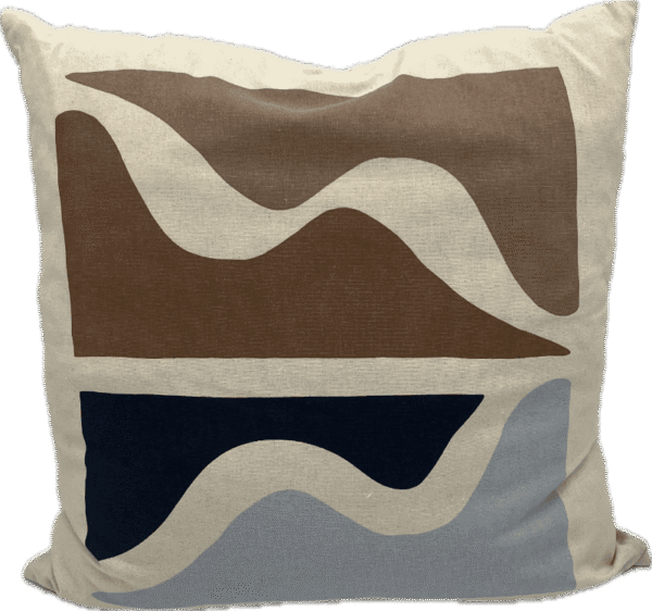 Blue and Brown Abstract Pillow
