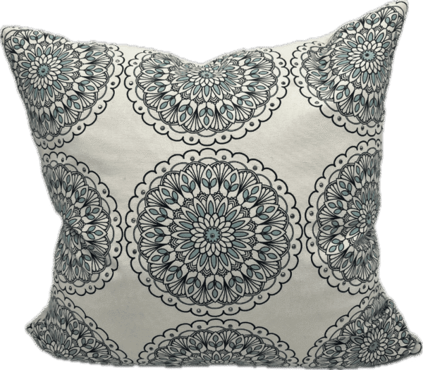 Blue Floral Medallion Pillow