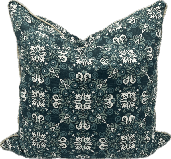 Teal Medallion Design Pillow