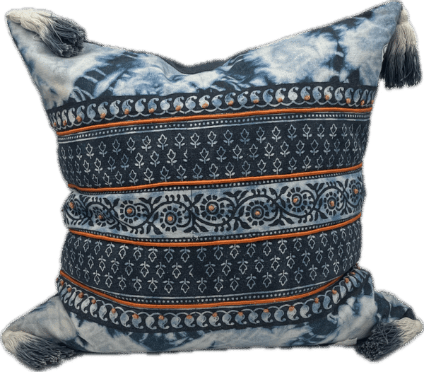 Tie-Dye Boho Tassel Pillow