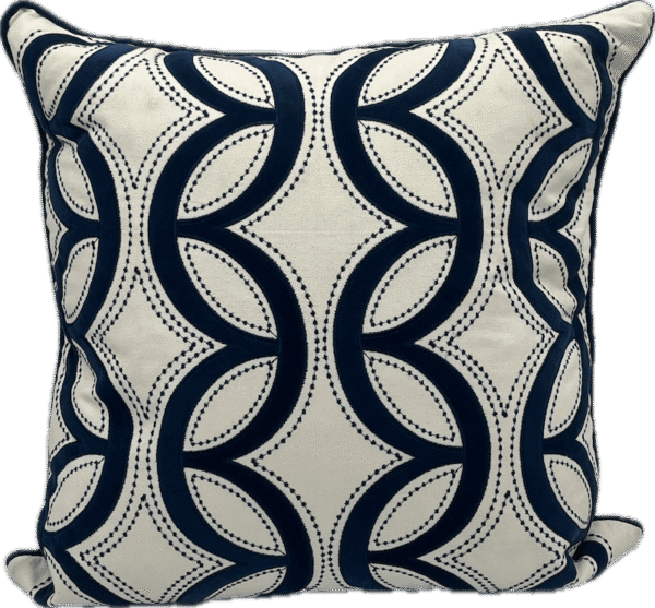 Navy and White Chain Link Pillow