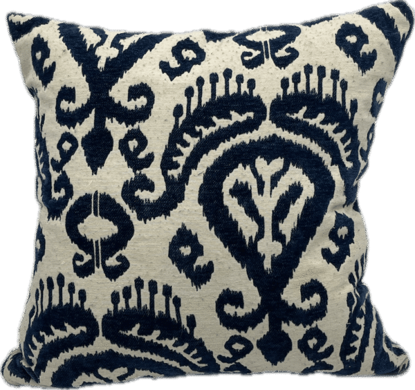 Ikat Navy and Cream Pillow