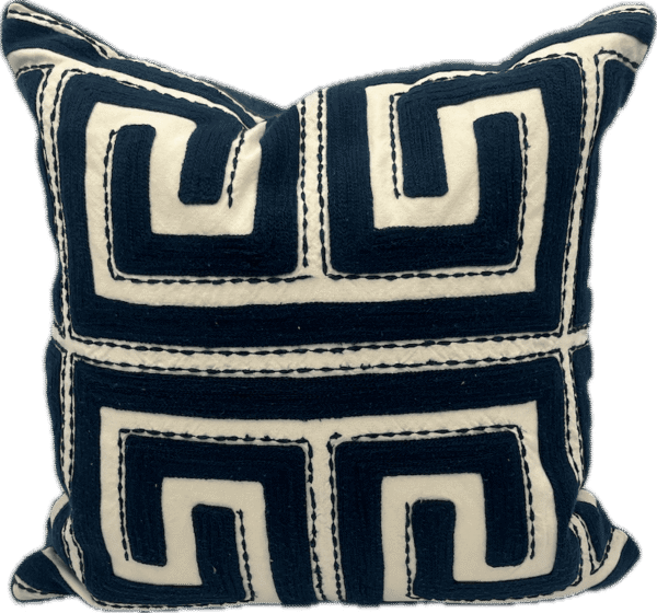 Greek Key Embroidered PIllow