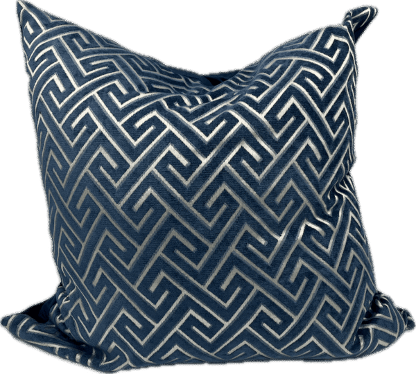 Blue Velvet Greek Key PIllow