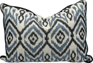 Lumbar Blue Ikat PIllow