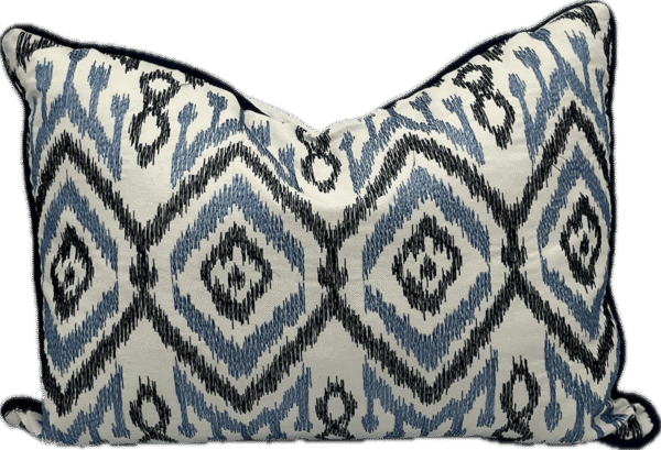 Lumbar Blue Ikat PIllow
